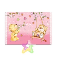 Настольное покрытие для лепки А4, МИШКИ И ВЕСНА 