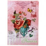 Записная книжка А6, 160 л Букет и желтая бабочка 