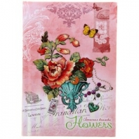 Записная книжка А6, 160 л Букет и желтая бабочка 