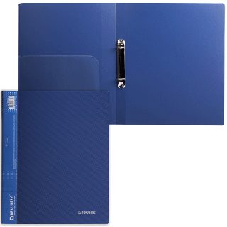 Папка на 2х и 4х - кольцах (A4, Синий) средней плотности