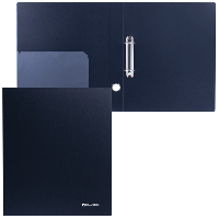  Папка на 2х и 4х - кольцах (A4, Черный) средней плотности