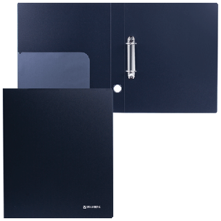  Папка на 2х и 4х - кольцах (A4, Черный) средней плотности