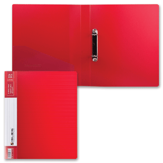 Папка на 2х и 4х - кольцах (A4, Красный) средней плотности
