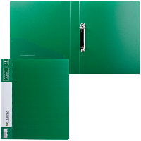  Папка на 2х и 4х - кольцах (A4,Зеленый) средней плотности