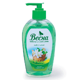 Жидкое мыло 280мл ВЕСНА, с дозатором "Жасмин и зеленый чай"