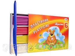 Пластилин Гамма "Мультики" 6 цветов