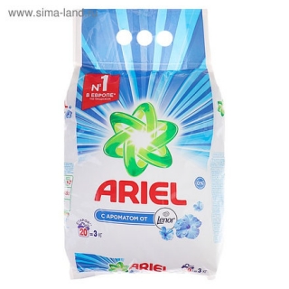 Порошок стиральный Ariel автомат Lenor эффект "Воздушная свежесть", 3 кг