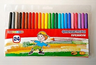 Набор фломастеров ЦВЕТИК ПРЕМИУМ 24цв., пластиковая уп-ка